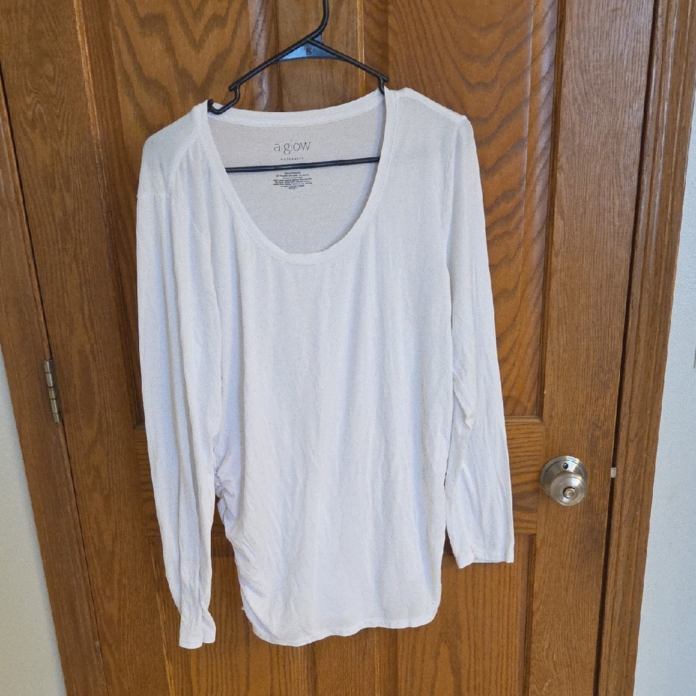 White Long Sleeve Maternity Tee